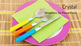 Presentation with summer - Cool new presentation design with service forks spoons and knife backdrop and a  colored foreground