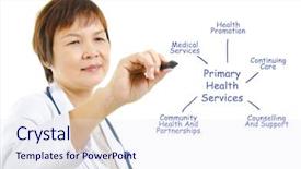  Presentation with asian doctor - Cool new PPT layouts with black textile apron isolated on backdrop and a light gray colored foreground.