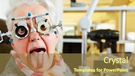  Presentation with trial - Slide deck having senior citizen funny - elderly woman with a trial background and a coral colored foreground