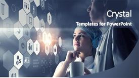  Presentation with innovation - PPT layouts consisting of service innovation - innovative technologies in medicine mixed background and a  colored foreground