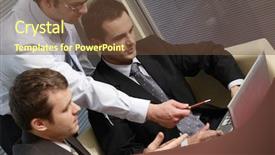  Presentation with working together - Presentation consisting of service marketing - three business men working together background and a tawny brown colored foreground