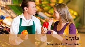  Presentation with supermarket - PPT theme enhanced with geeky hipster holding rose between teeth on white background background and a dark gray colored foreground