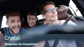  Presentation with giving - Amazing PPT theme having service others - men giving five to each backdrop and a ocean colored foreground