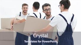  Presentation with boxes - Amazing PPT layouts having service others - photo workers pass each other backdrop and a  colored foreground