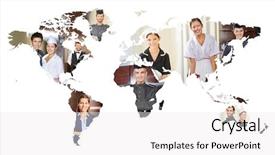  Presentation with world map - Audience pleasing slides consisting of service people on a world backdrop and a  colored foreground