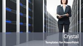  Presentation with datacenter - Slide set featuring service provider - 3d image of datacenter background and a gray colored foreground