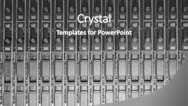  Presentation with data center - Amazing presentation design having service provider - hardware in internet data center backdrop and a dark gray colored foreground