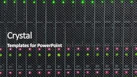  Presentation with data center - Presentation featuring service provider - hardware in internet data center background and a dark gray colored foreground