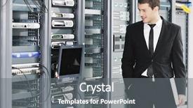  Presentation with datacenter - Audience pleasing slide deck consisting of service provider - young handsome business man it backdrop and a gray colored foreground