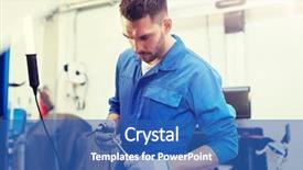  Presentation with mechanic car service repair maintenance - Presentation having service repair maintenance and people background and a ocean colored foreground