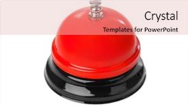  Presentation with bell service - Presentation design with service ring bell isolated background and a coral colored foreground