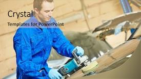  Presentation with body repair - Slide deck consisting of service station shop by power background and a  colored foreground