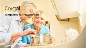  Presentation with senior citizen - Theme featuring service woman and senior citizen background and a lemonade colored foreground