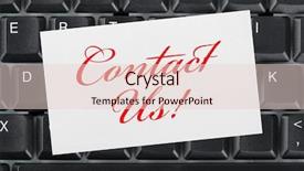  Presentation with business card - Beautiful slides featuring e commerce security - computer keyboard and card contact backdrop and a lemonade colored foreground