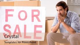  Presentation with young man and a woman - Slide deck consisting of services offer - young man offering home background and a coral colored foreground