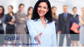  Presentation with handshake - Audience pleasing PPT layouts consisting of servicio - asian business woman handshake backdrop and a sky blue colored foreground