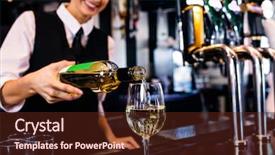  Presentation with bar - Audience pleasing PPT theme consisting of serving a glass of wine backdrop and a tawny brown colored foreground