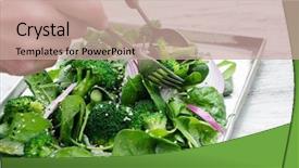  Presentation with tossing - Colorful slide set enhanced with serving a healthy green backdrop and a coral colored foreground