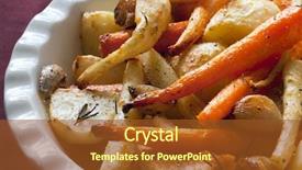  Presentation with bowl - Slide set having serving bowl including carrots parsnip background and a tawny brown colored foreground