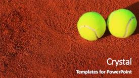  Presentation with court - Beautiful slides featuring sporting clays - tennis balls on a tennis backdrop and a tawny brown colored foreground
