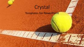  Presentation with sports balls - Slide deck with professional sports - tennis balls on a tennis background and a red colored foreground