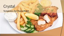  Presentation with fish - Colorful PPT layouts enhanced with serving of fish and chips backdrop and a lemonade colored foreground