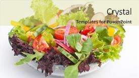  Presentation with hydroponics vegetables hydroponic vegetable - Slides having serving of healthy vegetables salad background and a yellow colored foreground