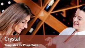  Presentation with bottle red wine - Presentation theme enhanced with serving people - waitress in a wine bar background and a tawny brown colored foreground