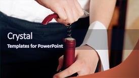  Presentation with bottle red wine - Amazing slides having serving people - waitress just hands to be backdrop and a wine colored foreground