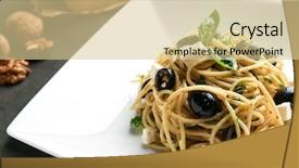  Presentation with pasta - Colorful presentation enhanced with serving tables - plate with delicious pasta backdrop and a  colored foreground