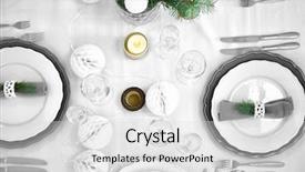  Presentation with christmas dinner - Slide deck consisting of serving tables - table served for christmas dinner background and a light gray colored foreground