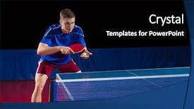  Presentation with table tennis - Amazing PPT layouts having serving tables - table tennis player isolated backdrop and a black colored foreground