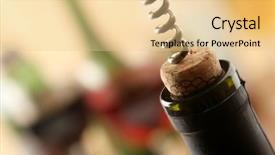  Presentation with cork - Presentation design having serving wine - cork screw background and a lemonade colored foreground