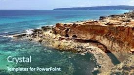  Presentation with awesome - Slides having ses - awesome formentera island beach view background and a  colored foreground