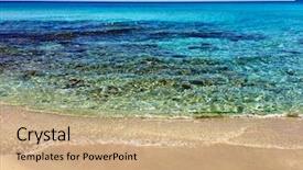  Presentation with summer holiday - Slides with ses - beatiful sunny beach day background and a  colored foreground