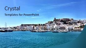  Presentation with summer holiday - Presentation theme enhanced with ses - beatiful sunny beach day background and a light blue colored foreground