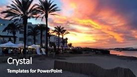  Presentation with summer holiday - Slide set featuring ses - beatiful sunny beach day background and a dark gray colored foreground