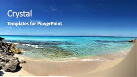  Presentation with clear sunny day rural landscape - PPT theme consisting of ses - beatiful sunny beach day background and a  colored foreground