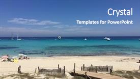  Presentation with summer holiday - Cool new slides with ses - beatiful sunny beach day backdrop and a  colored foreground