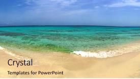  Presentation with summer holiday - Slides enhanced with ses - beatiful sunny beach day background and a  colored foreground