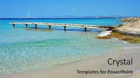  Presentation with beach - Theme featuring ses illetes beach in formentera background and a light gray colored foreground