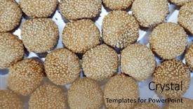  Presentation with chinese chinese - PPT layouts featuring sesame balls chinese sesame ball background and a coral colored foreground