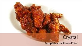  Presentation with pow - Audience pleasing theme consisting of sesame kung pow chicken popular backdrop and a  colored foreground