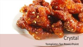  Presentation with pow - Beautiful presentation theme featuring sesame kung pow chicken popular backdrop and a  colored foreground