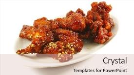  Presentation with pow - Theme consisting of sesame kung pow chicken popular background and a lemonade colored foreground