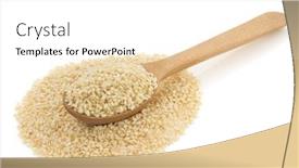  Presentation with sesame seed - Colorful presentation theme enhanced with sesame seed in spoon isolated on white background backdrop and a white colored foreground