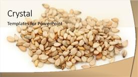  Presentation with seeds - Audience pleasing PPT layouts consisting of sesame seeds isolated on white backdrop and a lemonade colored foreground
