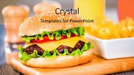  Presentation with confectionery tasty cake pops - PPT layouts enhanced with sesame street - tasty and appetizing hamburger cheeseburger background and a yellow colored foreground