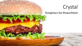  Presentation with hamburger - PPT theme consisting of sesame street - tasty and appetizing hamburger cheeseburger background and a white colored foreground