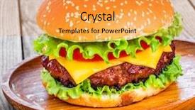  Presentation with hamburger - Amazing PPT theme having sesame street - tasty and appetizing hamburger cheeseburger backdrop and a yellow colored foreground